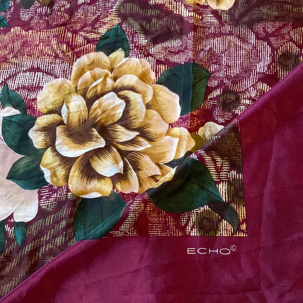 Authentic Echo Floral Silk Scarf